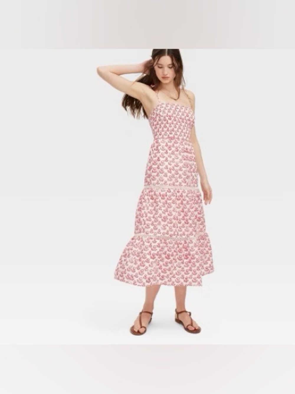 Roller Rabbit White Dress with Pink and Red Floral Print